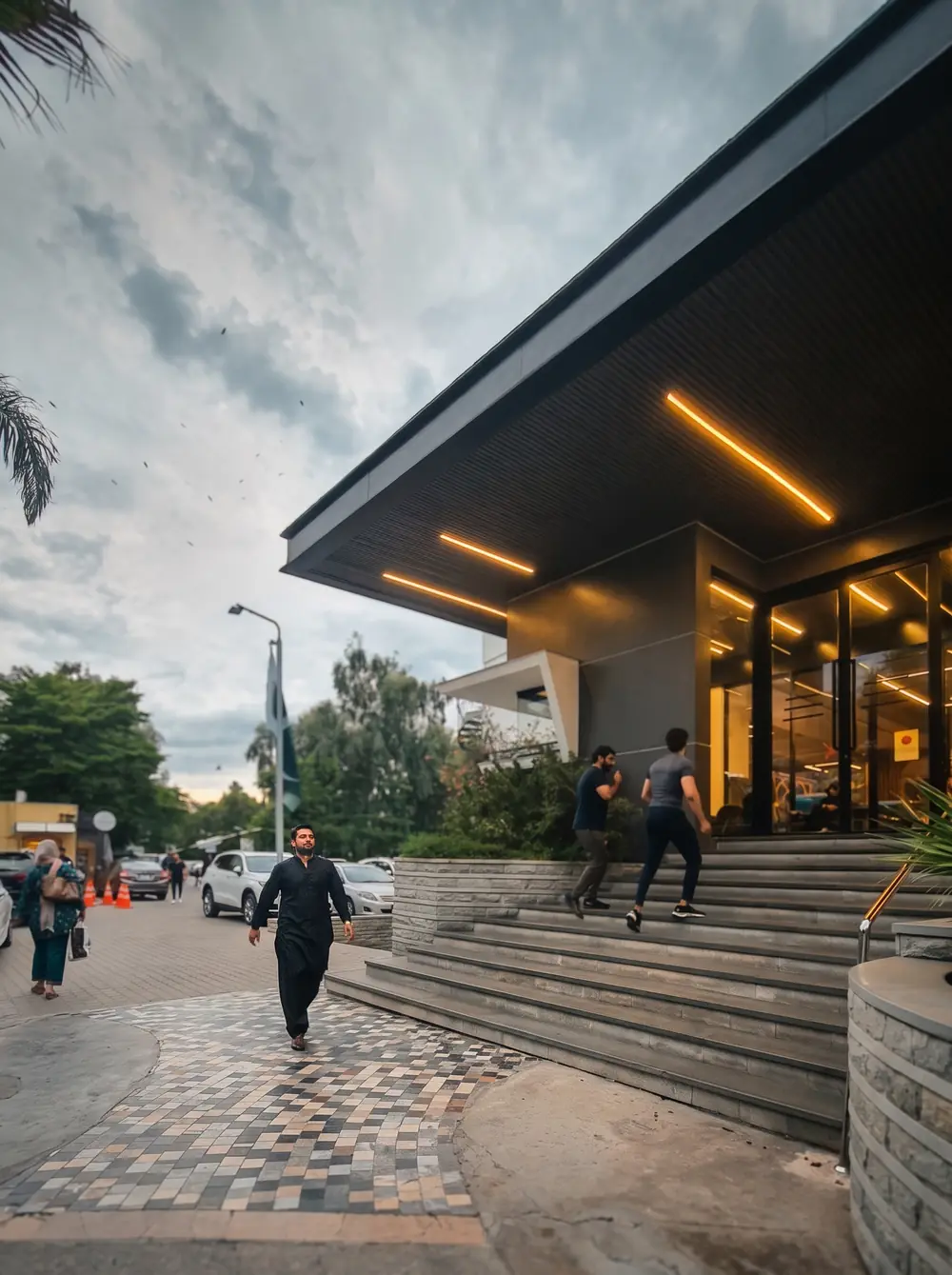 Entrée d'un centre d'affaires
