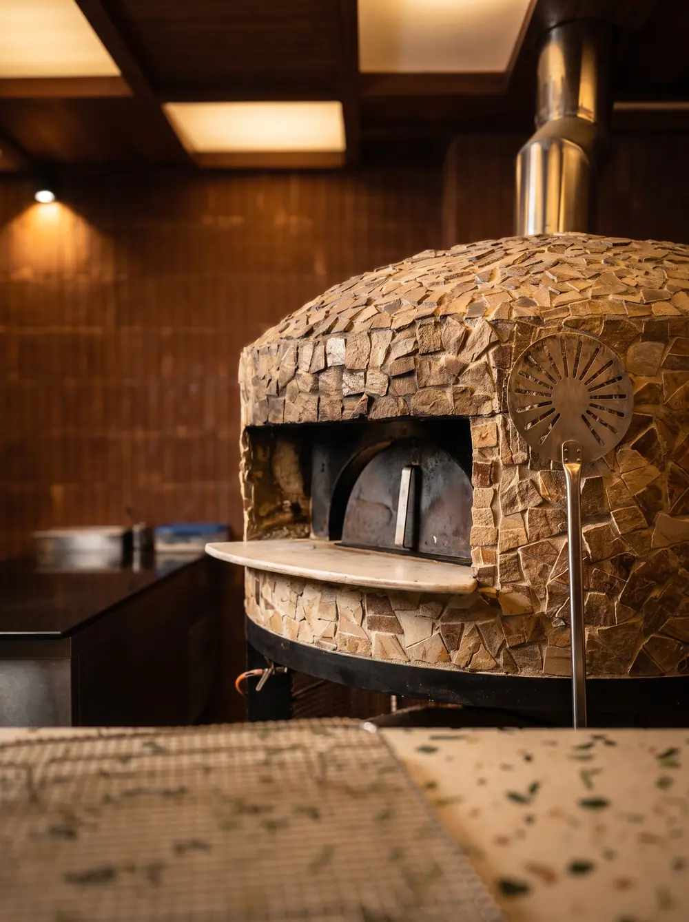 Four à pizza en mosaïque
