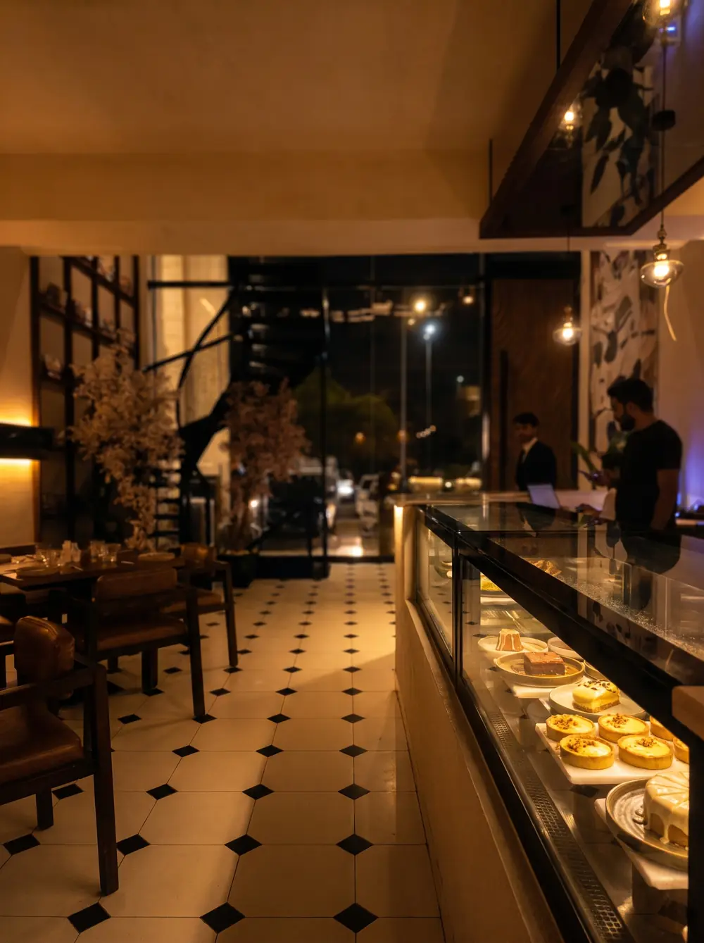 Pâtisserie, le soir
