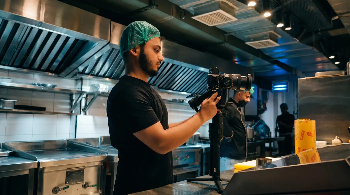 Prise de vue en cuisine professionnelle